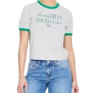 Gray and Green Baby Tee Beverly Hills Graphic Tee Nwt Sz Xl